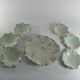 Art Deco Pistachio and Gold Leaf Plates Viloca Paris Caffarelli