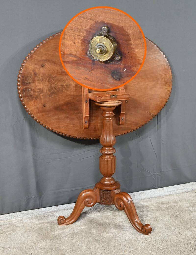 Oval Pedestal Table with Mahogany System, Louis Philippe period – 1st part 19th century