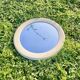 Vintage round white plastic mirror