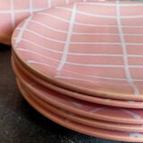 Six assiettes à dessert en céramique de Longchamp vintages