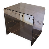Smoked plexiglass side table from the 70s