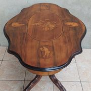 Table violon Napoléon III en ronce de noyer