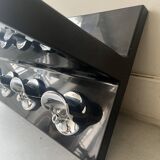 Large black magazine rack by Giotto Stoppino for Kartell, Italy 1970.