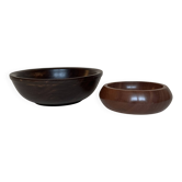 Pair of varnished wooden pocket vases
