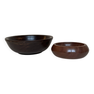 Pair of varnished wooden pocket vases