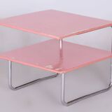 Table basse Bauhaus restaurée, par Mücke Melder, Chrome, Tchèque, années 1930