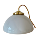 Suspension abat-jour vintage en opaline blanche