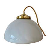 Vintage lampshade suspension in white opaline