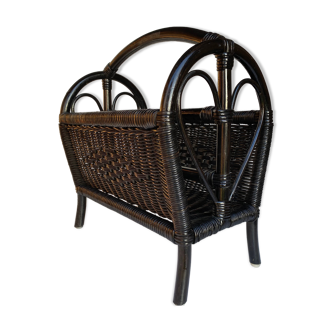 Porte revue rotin vintage