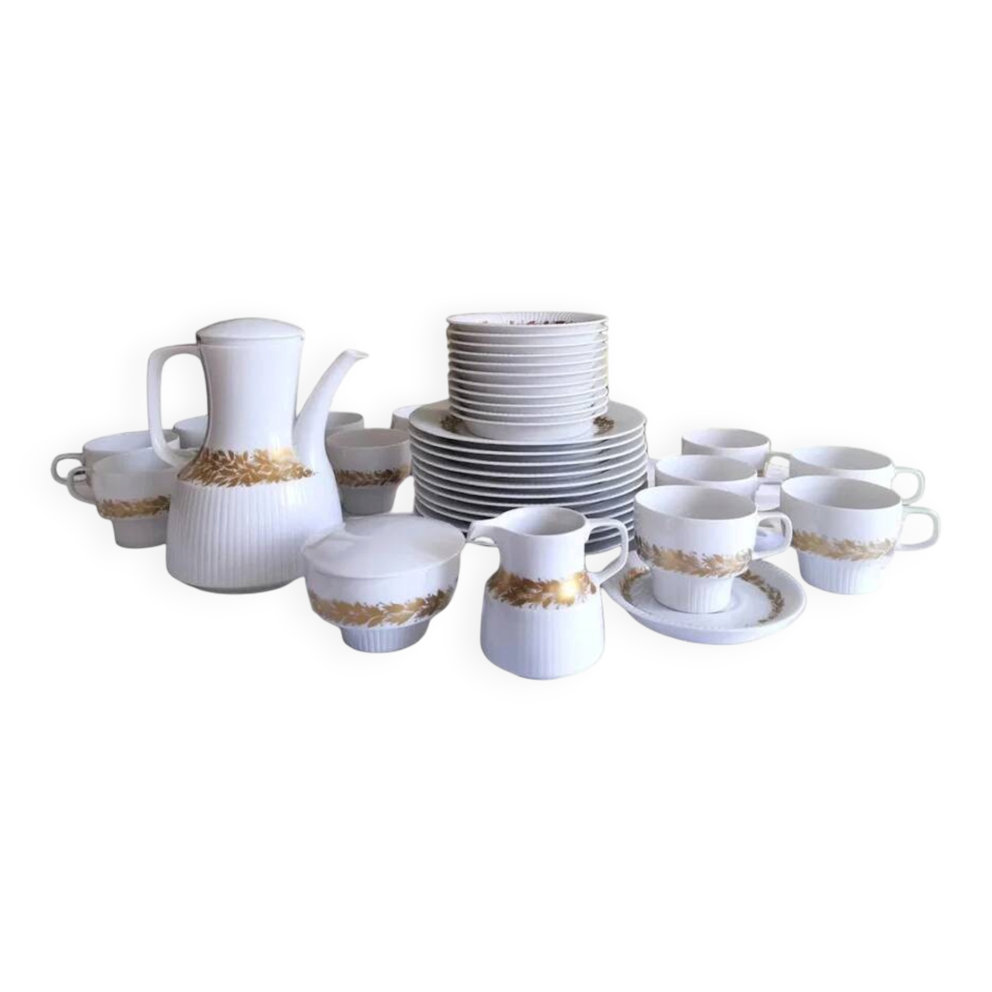 Tapio Wirkkala for Rosenthal Studio-Line “Modulation” porcelain coffee and dessert service, Germany 1970s, 39 pieces