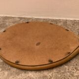 Hand mirror bamboo wicker vintage rattan