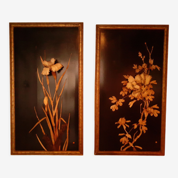 Pair of Japanese panels late nineteenth