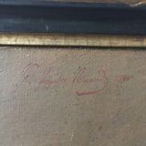 Portrait signed oil , date 19th ieme