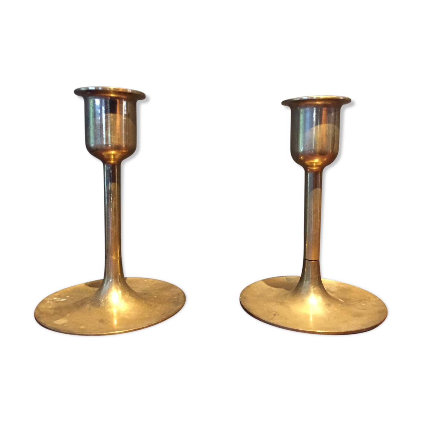 Pair of brass candlesticks