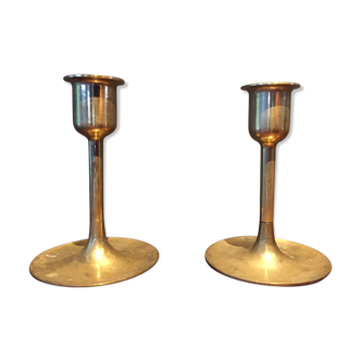 Pair of brass candlesticks