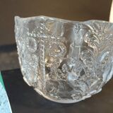 Scandinavian glass bowl Kosta Boda – Nordic relief decoration –