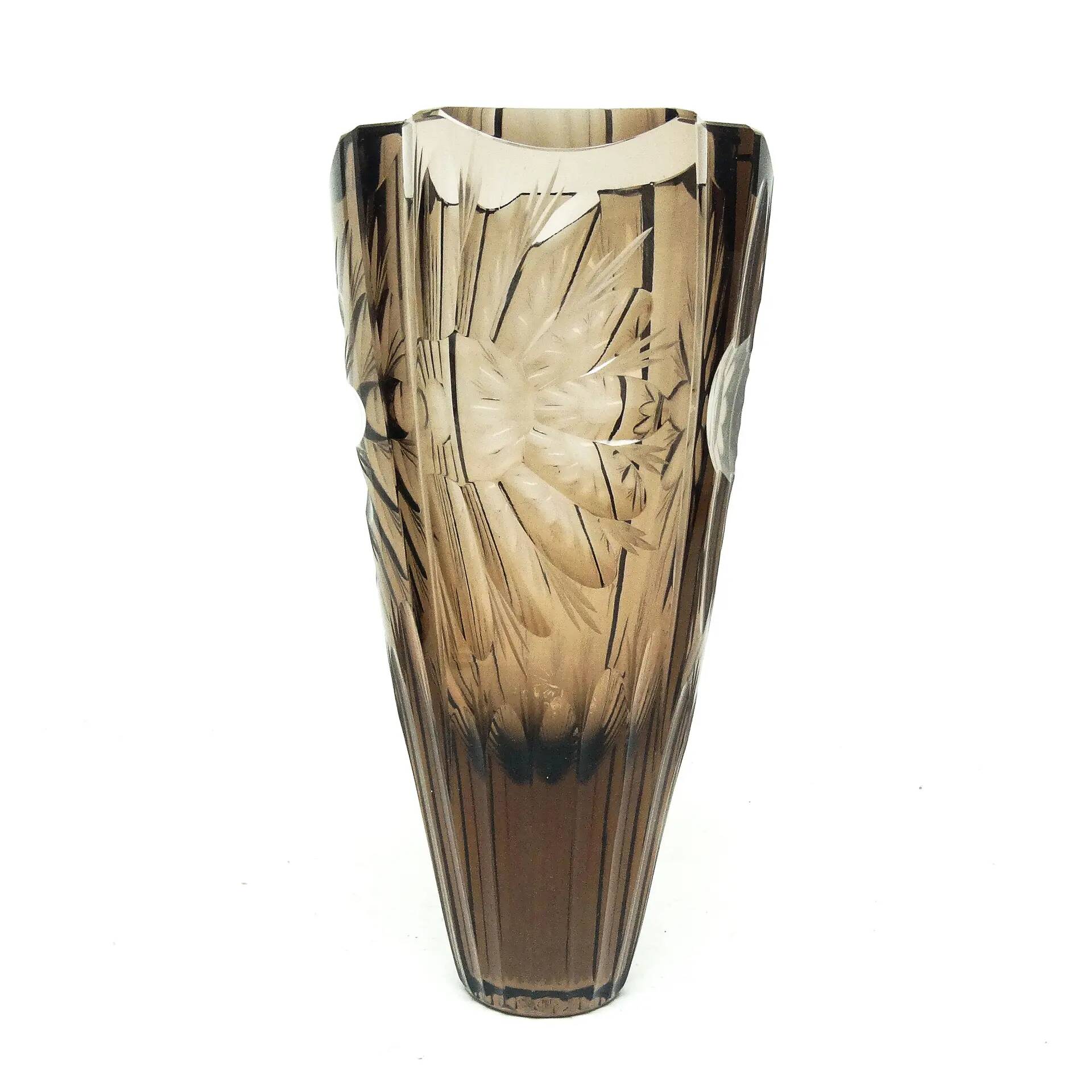 Art Deco vase, crystal, Moser, Czechoslovakia, 1930s