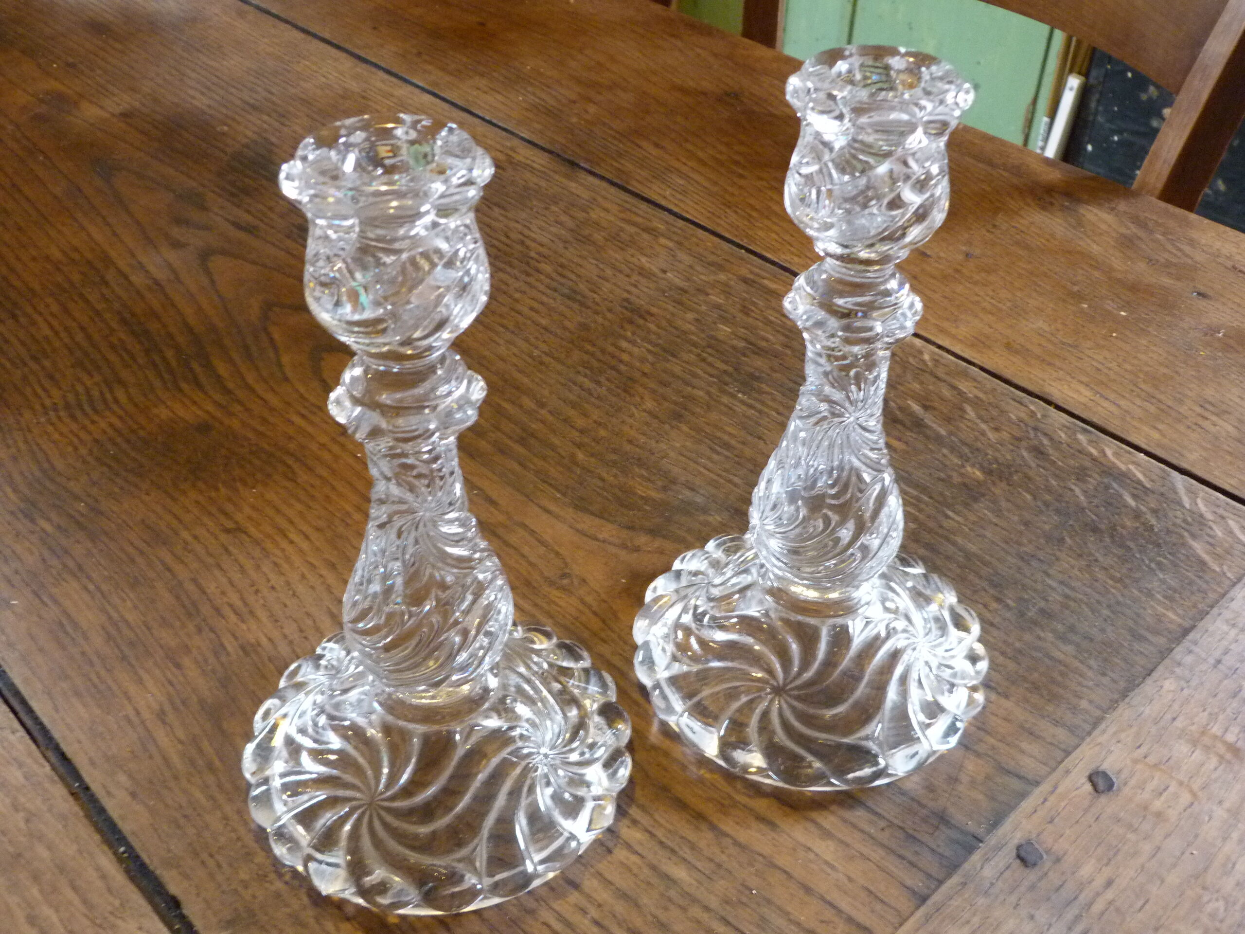 Set of 2 torches candle holders crystal Baccarat model Bamboo