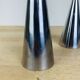 2 aluminum diabolo candle holders by Erika Pekkari for Ikea