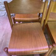 Set of 6 stackable vintage wooden chairs