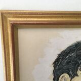 Oil on wood painting male portrait