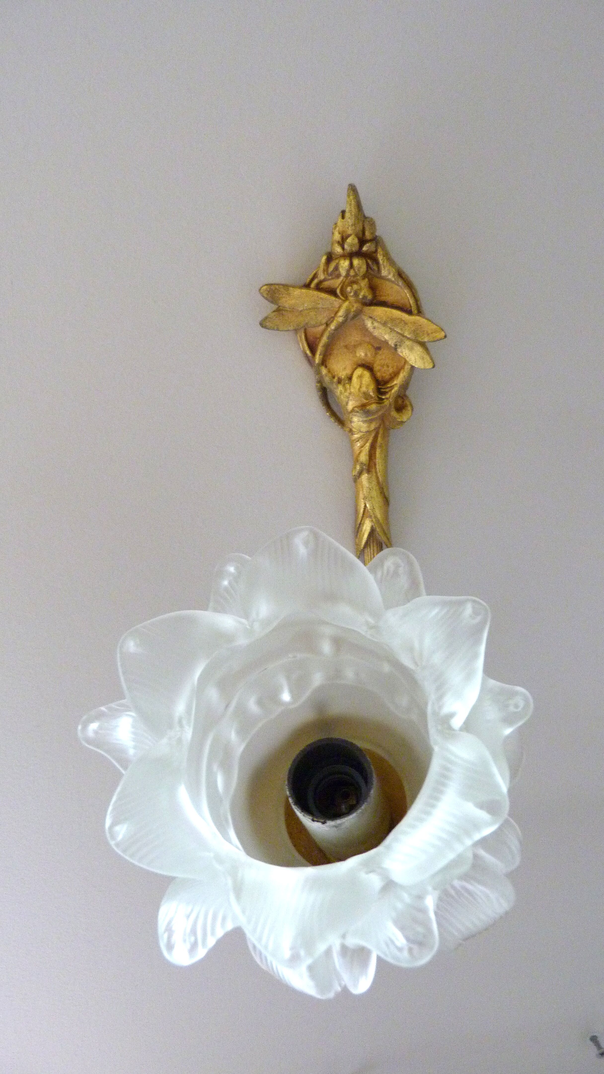 Ancient art nouveau tulip sconce
