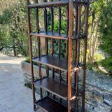 Large mid century bamboo library