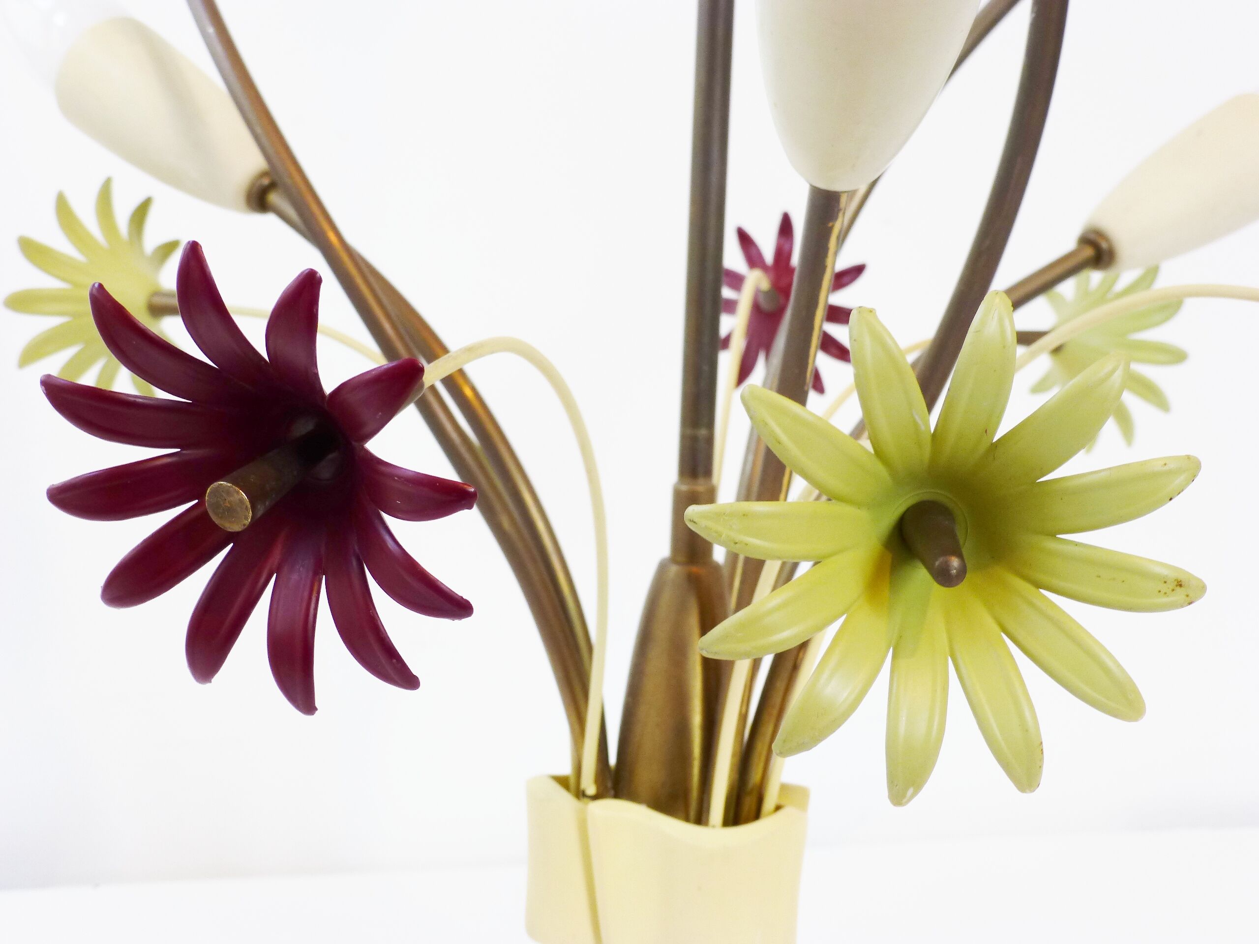 Superbe plafonnier bouquet de fleurs années 50 vintage design 50's rockabilly lamp