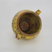 Magnificent glazed yellow confit pot, south-west of France. 19th century.