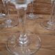 10 antique hand-blown wine glasses engraved with floral decoration