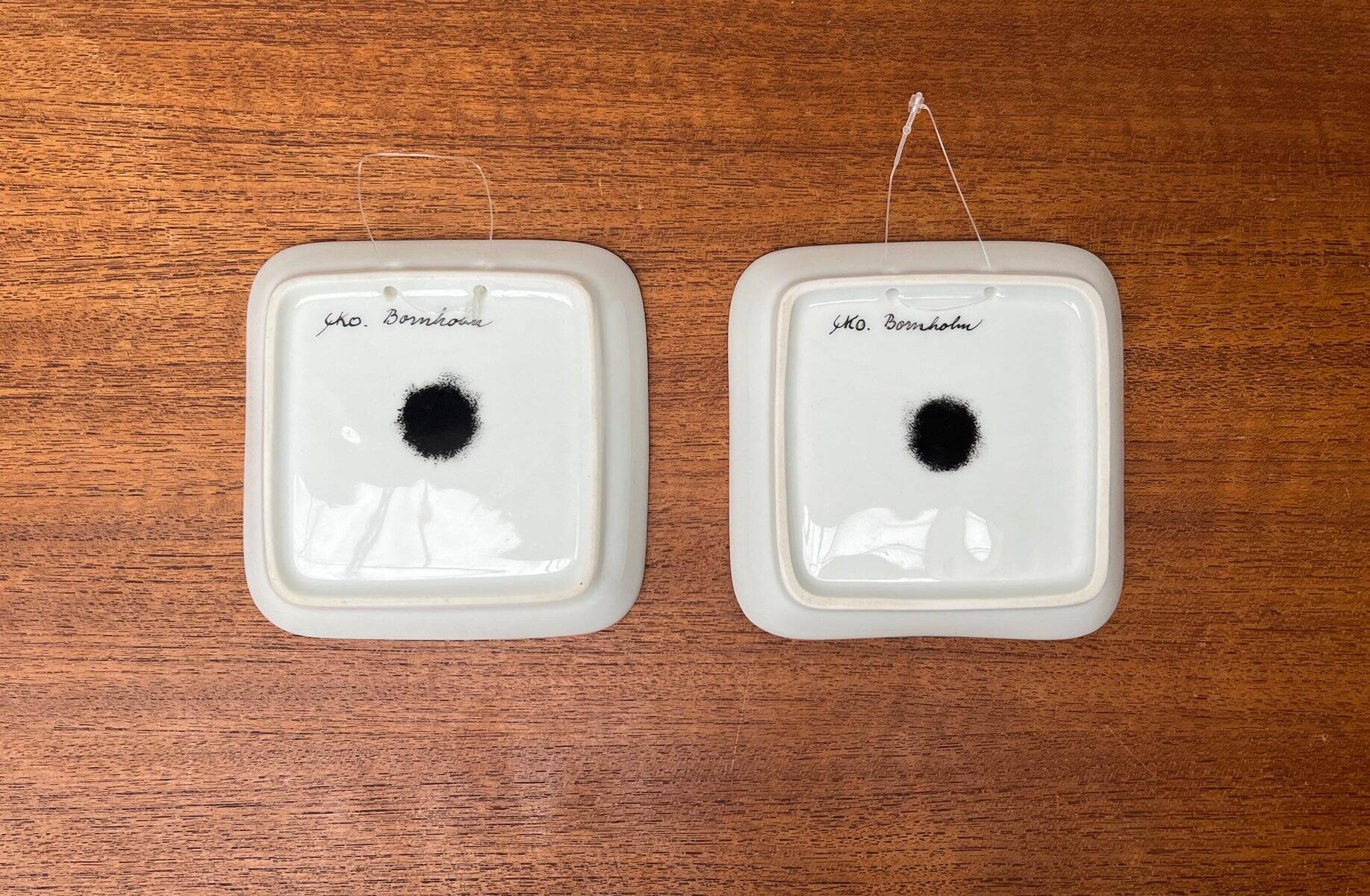 Vintage Danish ceramic wall plates from Bornholm, set of 2.