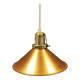 Copper hanging lamp with brass colored top and white inside lacquer.
