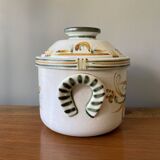 Cache-pot ou pot à fleurs vintage en grès émaillé de Quimper par Keraluc