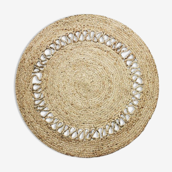 Tapis rond en jute 160 cm motif ajouré