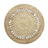 Tapis rond en jute 160 cm motif ajouré