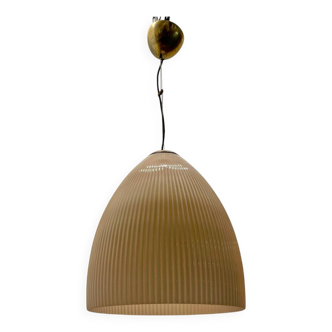 Grande suspension rose en verre de Murano des années 1970