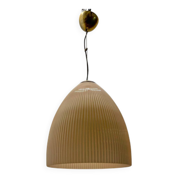 Grande suspension rose en verre de Murano des années 1970