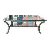 Table basse Pierre Vandel avec deux plateaux verre