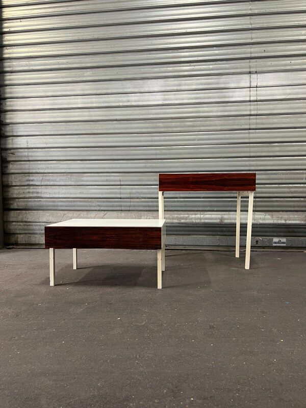 table d'appoint ou chevet scandinave pour Interlubke en palissandre et mélaminé, design germany 1970