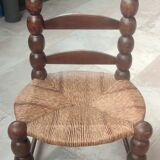 Rustic chair turned wood / design 20 th century