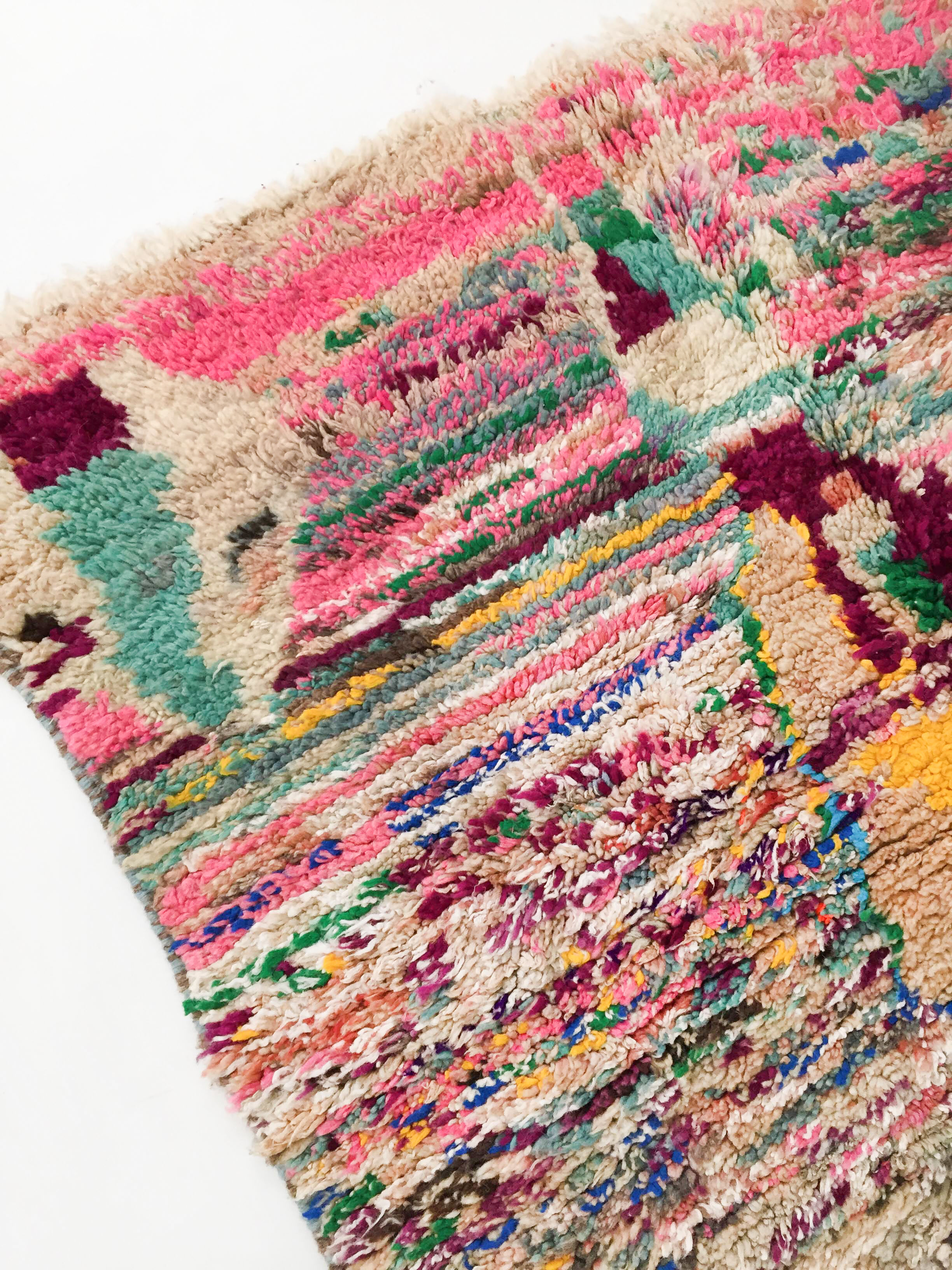 Berber carpet Boujaad mottled multicolored 245x154cm