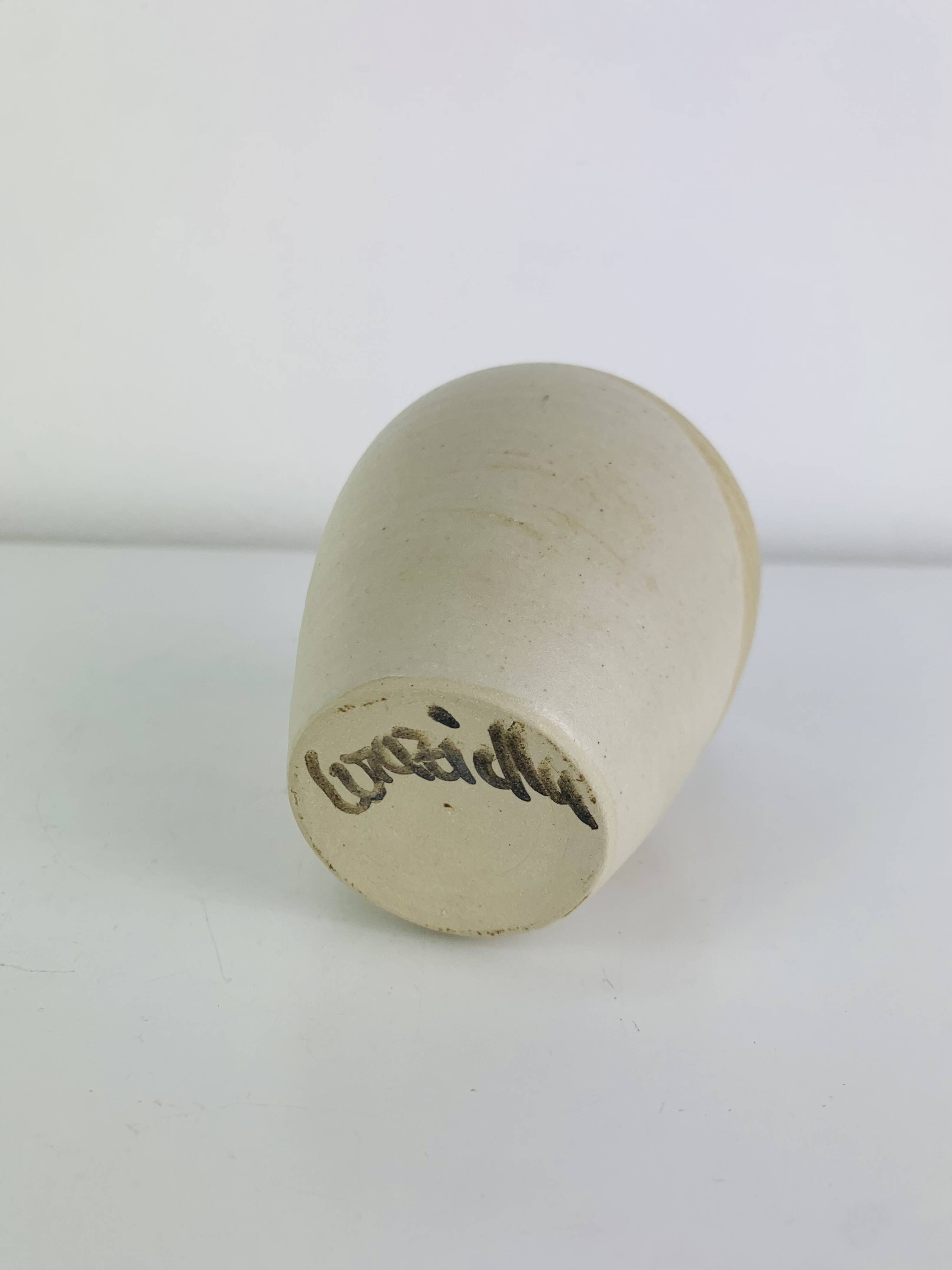 Stoneware vase with organic colours