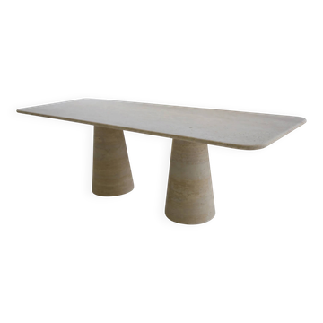 Table à manger rectangulaire en travertin Angelo