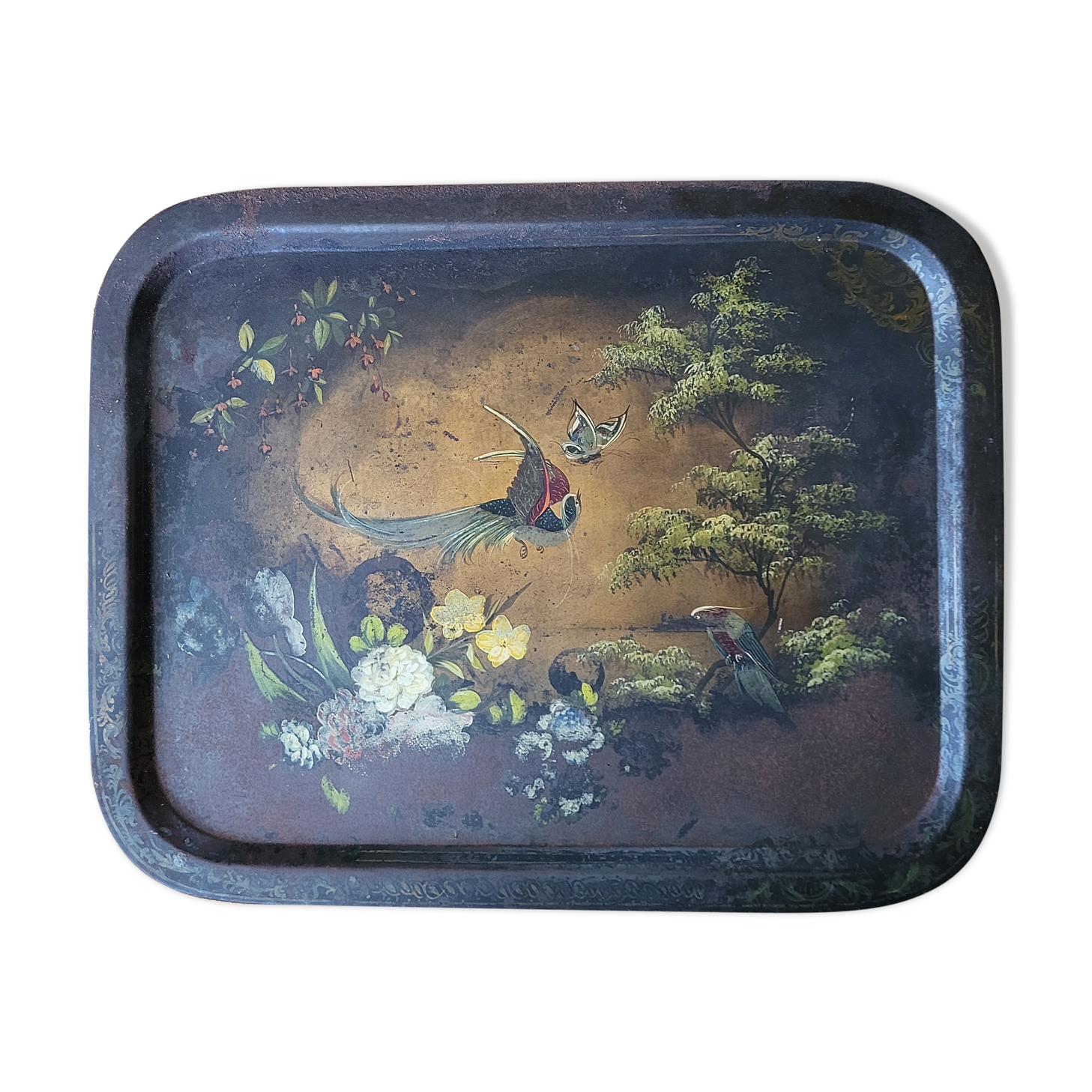 Top size XXL in metal early XXth hand painted