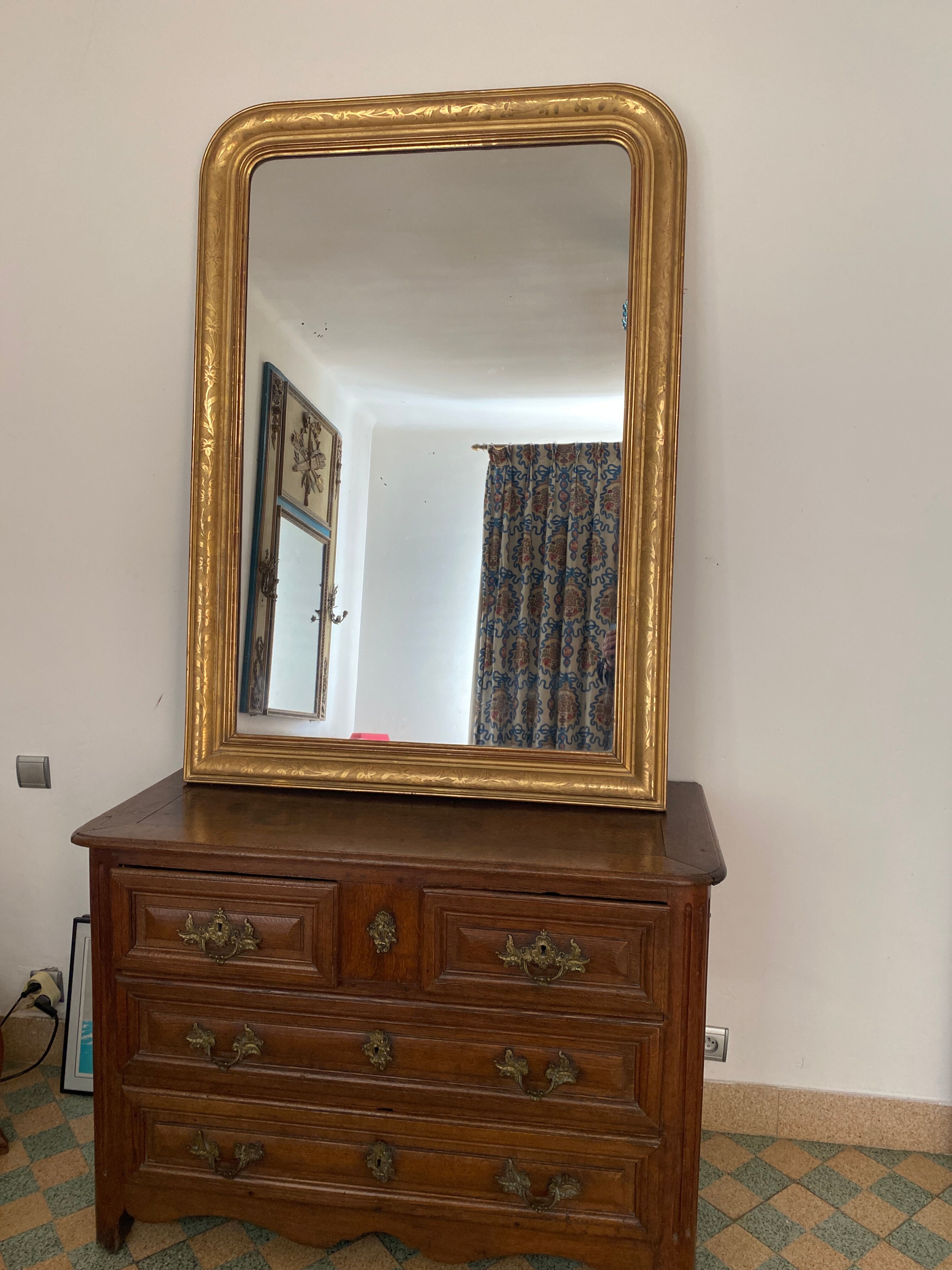 Louis Philippe golden mirror 148 x 102 cm