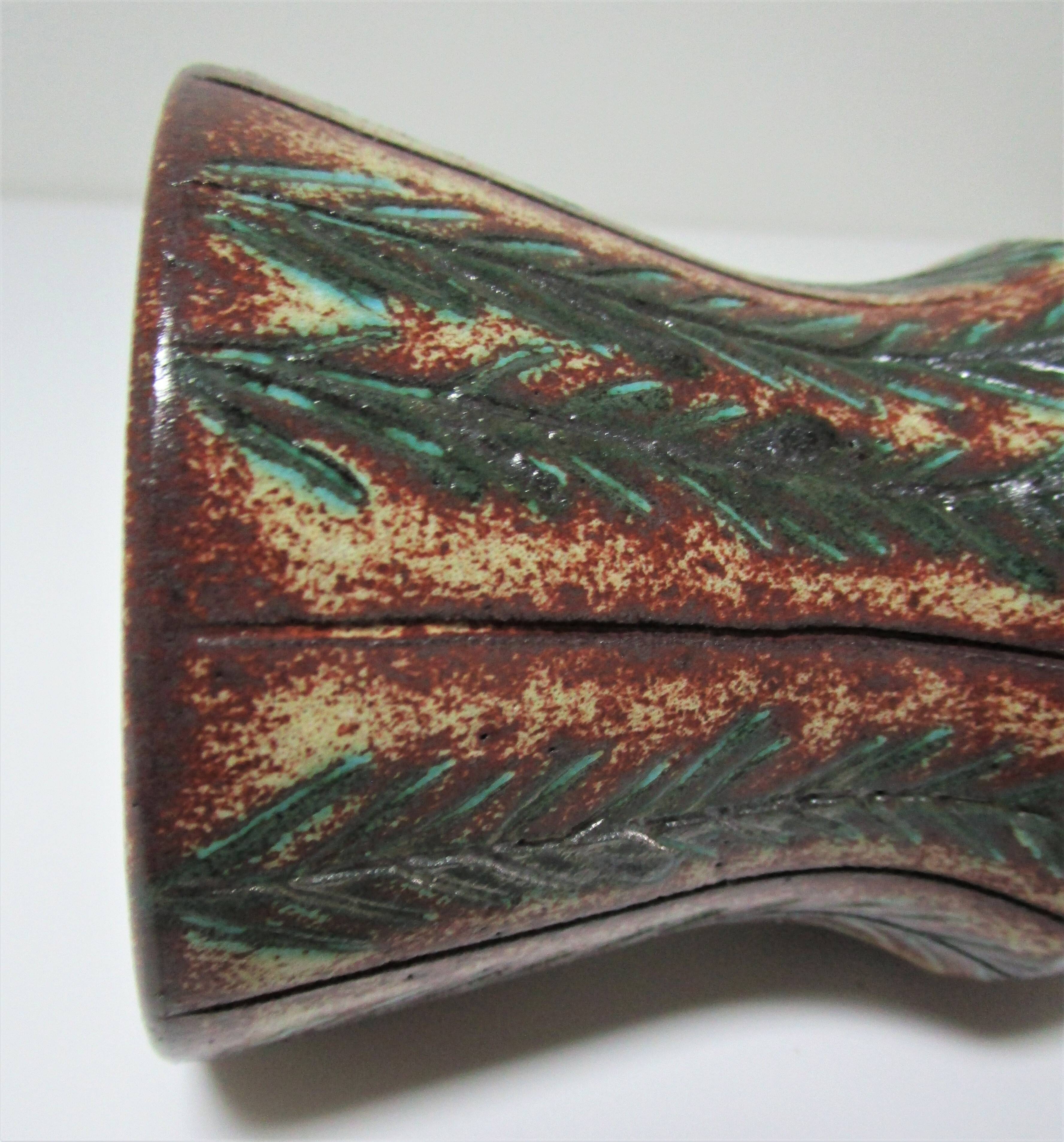Vase accolay ceramic plant decoration signed