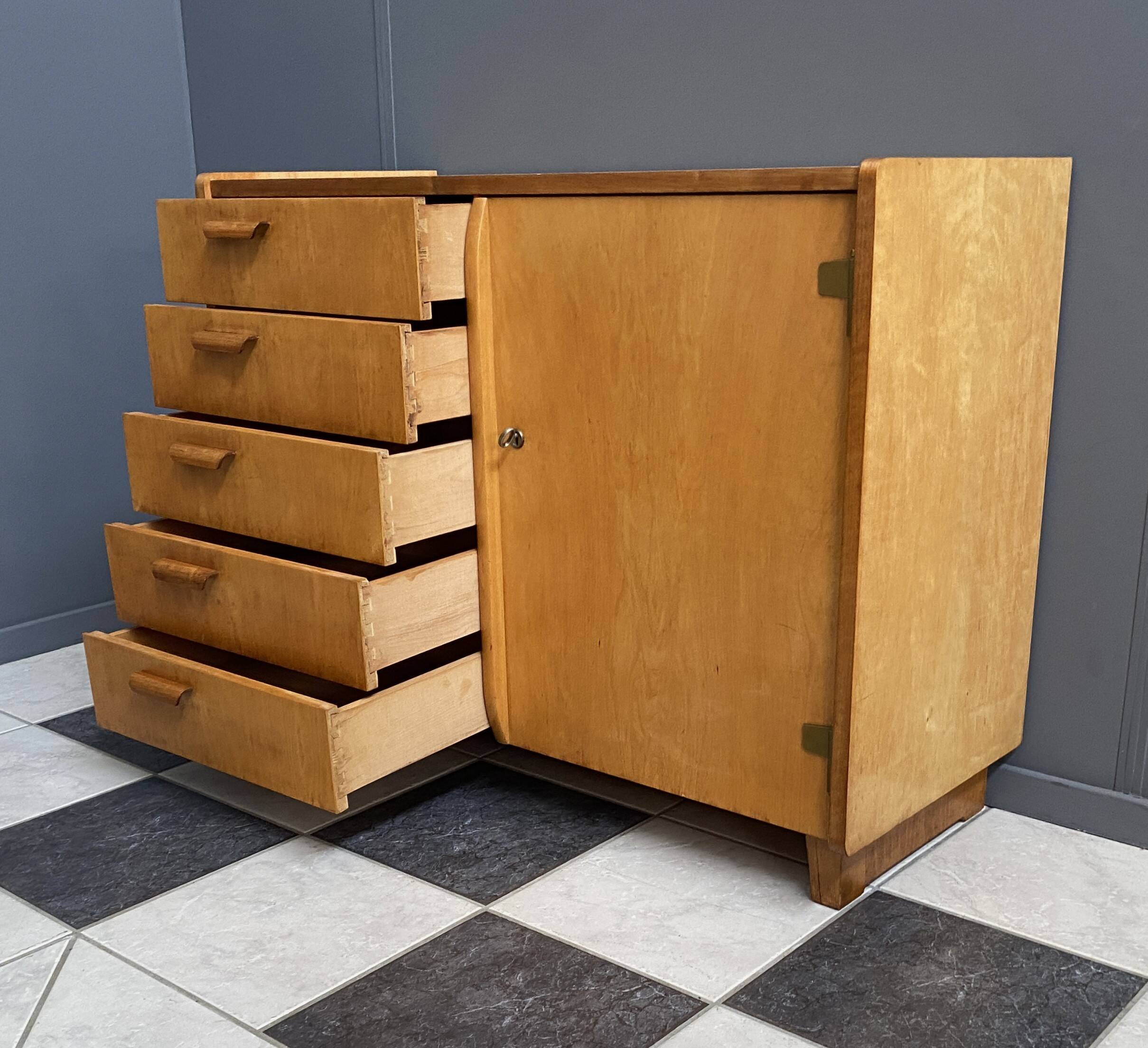 Blond wood WK Cabinet by Arno Lambrecht 1952