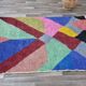 Pure wool rug with traditional coloured patterns, size 1.5/2.5 m.