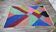 Pure wool rug with traditional coloured patterns, size 1.5/2.5 m.