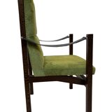 Vintage armchair solid wenge design 60s leather armrests design